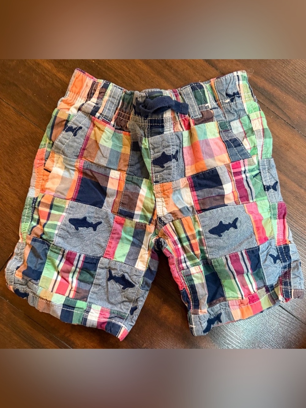 Gymboree Multicolor Patchwork Shark Shorts